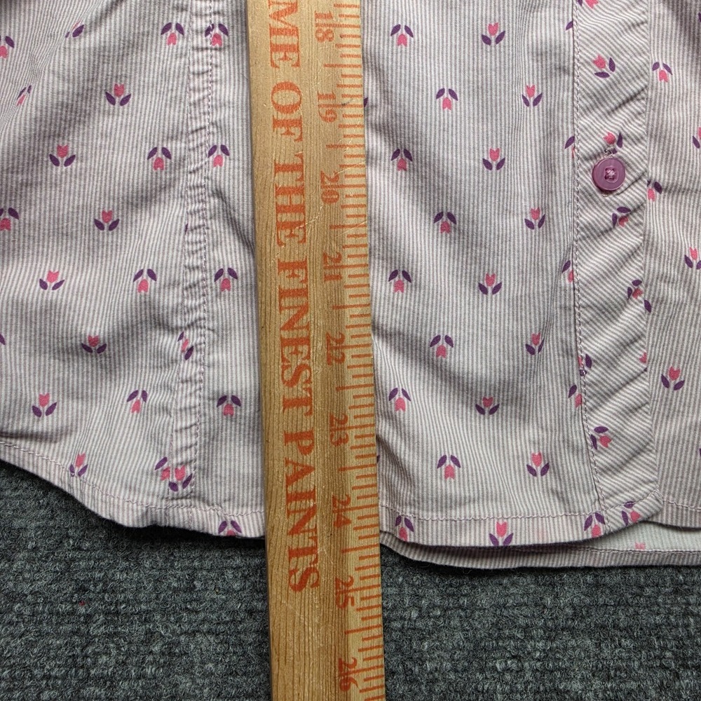 US Polo Assn Womens XL Pink Stripe Tulip Floral Long Sleeve Button Shirt - Picture 7 of 10